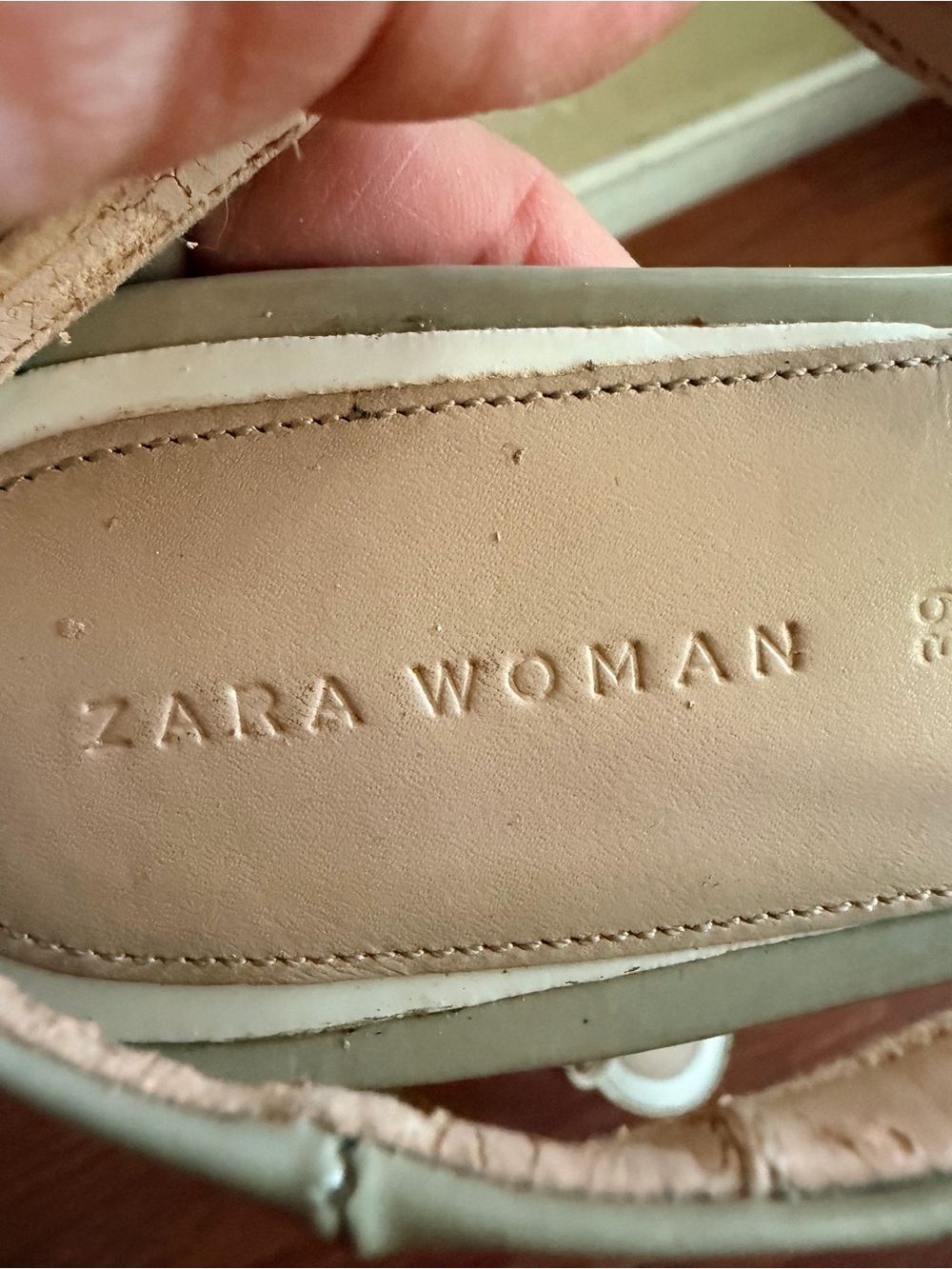 Zara Cream Patent Slingback Kitten Heels - Picture 4 of 7